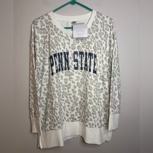 Women’s Gameday Couture Penn State Leopard Print Side Split Crewneck size M NWT